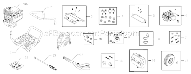 Page A Diagram and Parts List for 020309-0  Briggs and Stratton Pressure Washer